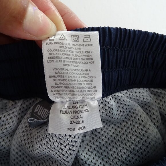 Puma Active Athletic Shorts Girls Size 7 8 Blue Red Mesh Liner Running Training - Picture 7 of 7